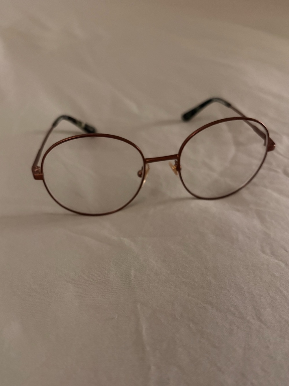 Tory Burch Round Metal Glasses in Brown and Gold